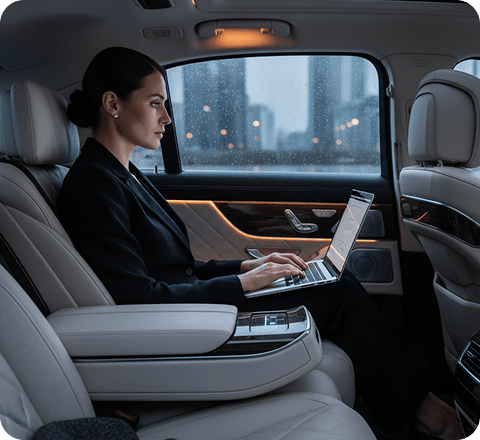 Chauffeur assisting a guest at arrival